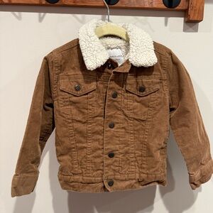 Janie and Jack Boys Size 2T Link Corduroy Trucker Sherpa Collar Jacket Shacket